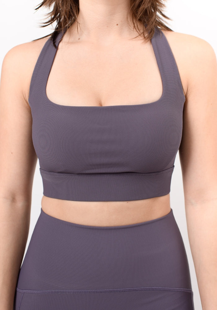 Mist Ribbed Flow Bra