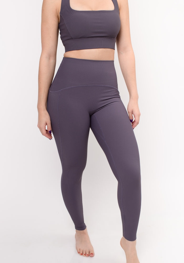 Collection of Mist Ribbed Flow Leggings in a gallery layout