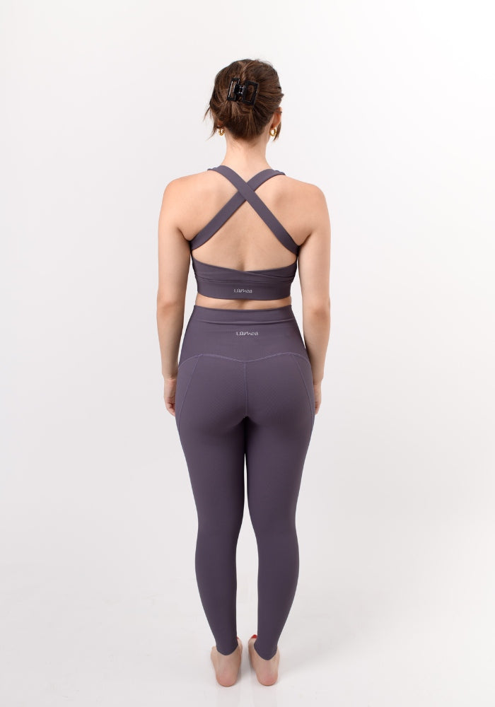 Collection of Mist Ribbed Flow Leggings in a gallery layout