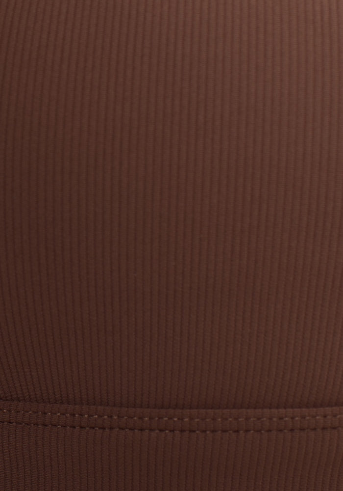 Collection of Brown Ribbed Flow Bra in a gallery layout