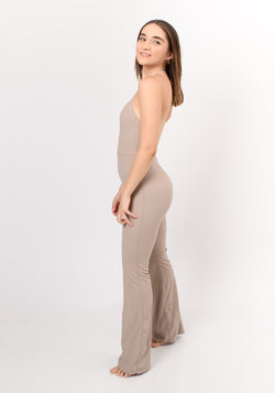 Collection of Nude Ribbed Jumpsuit in a gallery layout