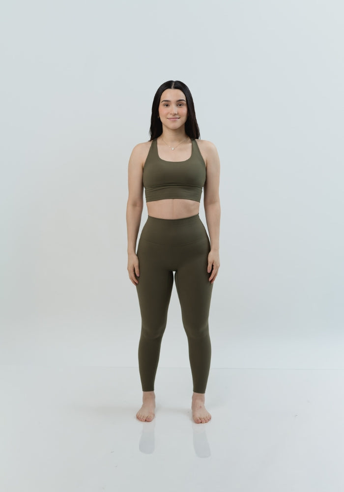 Collection of Silque Leggings In Moss Green in a gallery layout