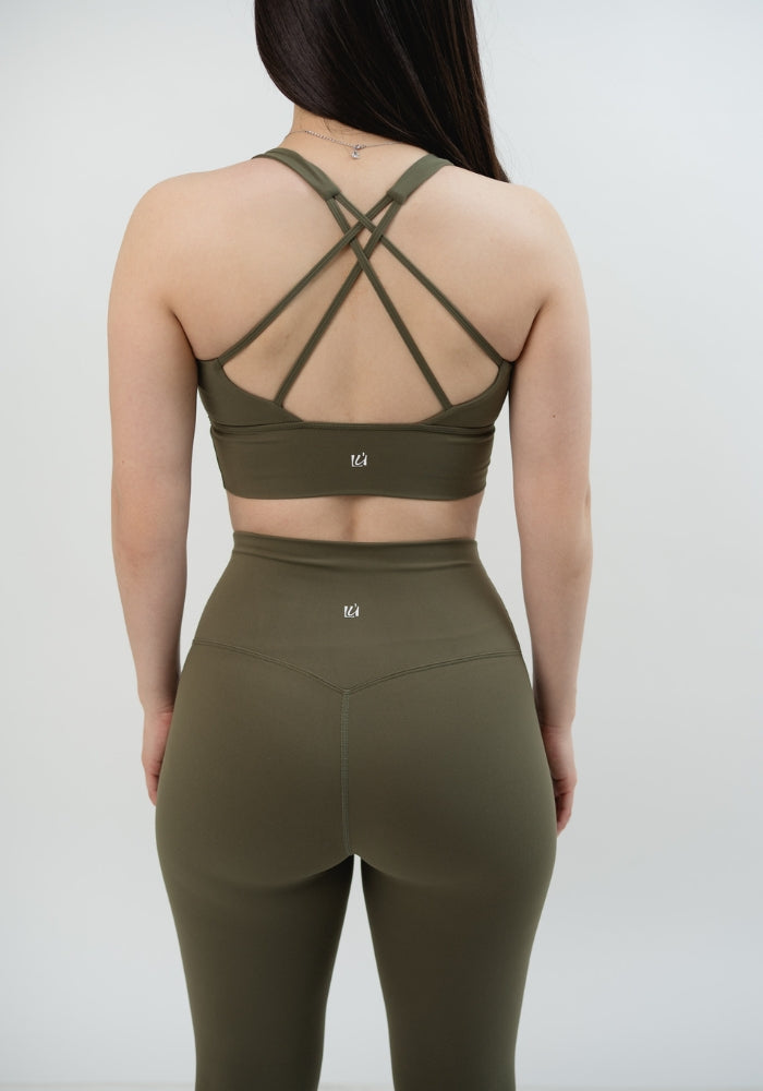 Collection of Silque Leggings In Moss Green in a gallery layout