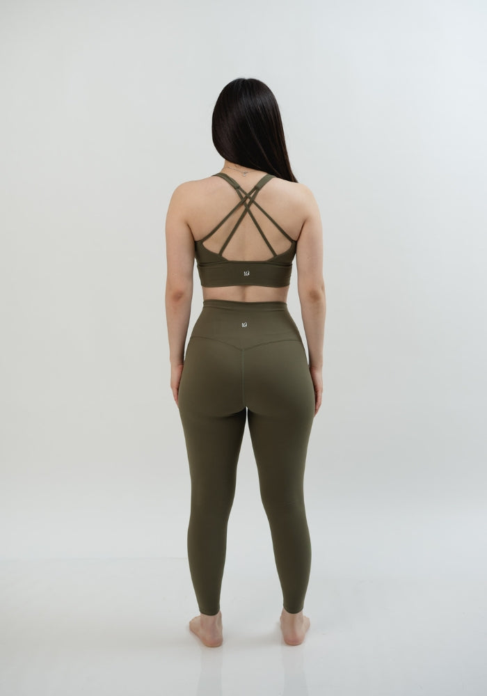 Collection of Silque Leggings In Moss Green in a gallery layout
