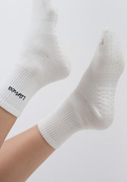 Collection of White Anti-Slip Socks in a gallery layout