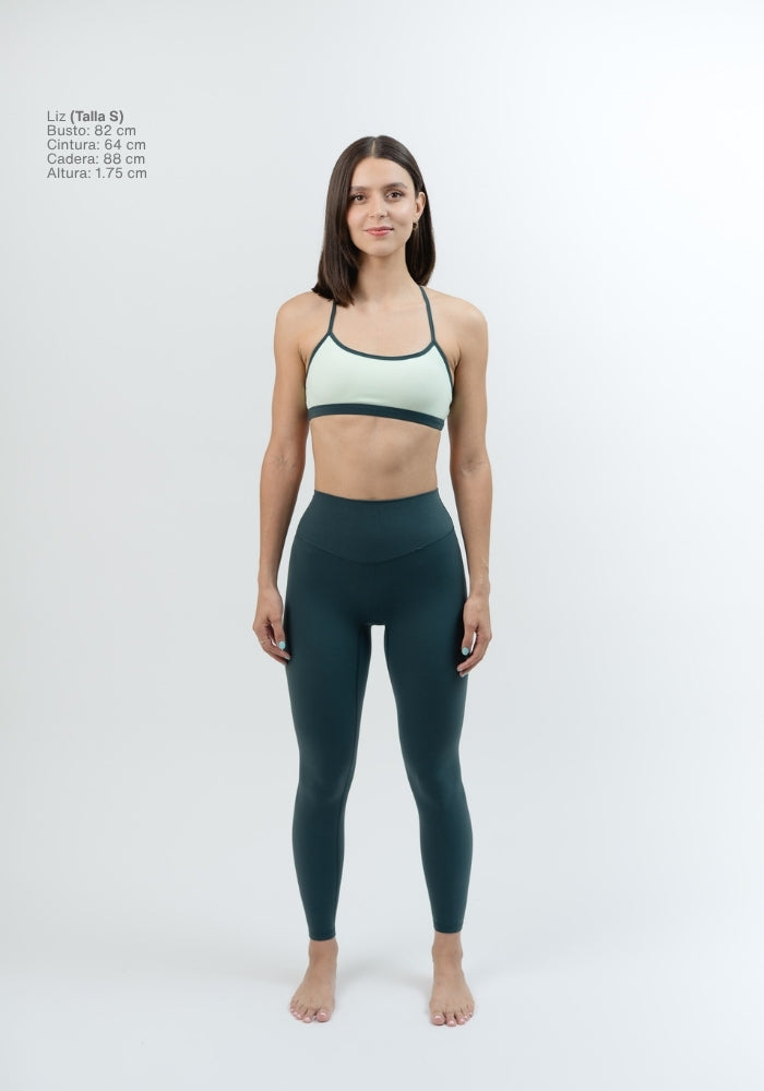 Collection of Silque Contrast Leggings in Peppermint in a gallery layout