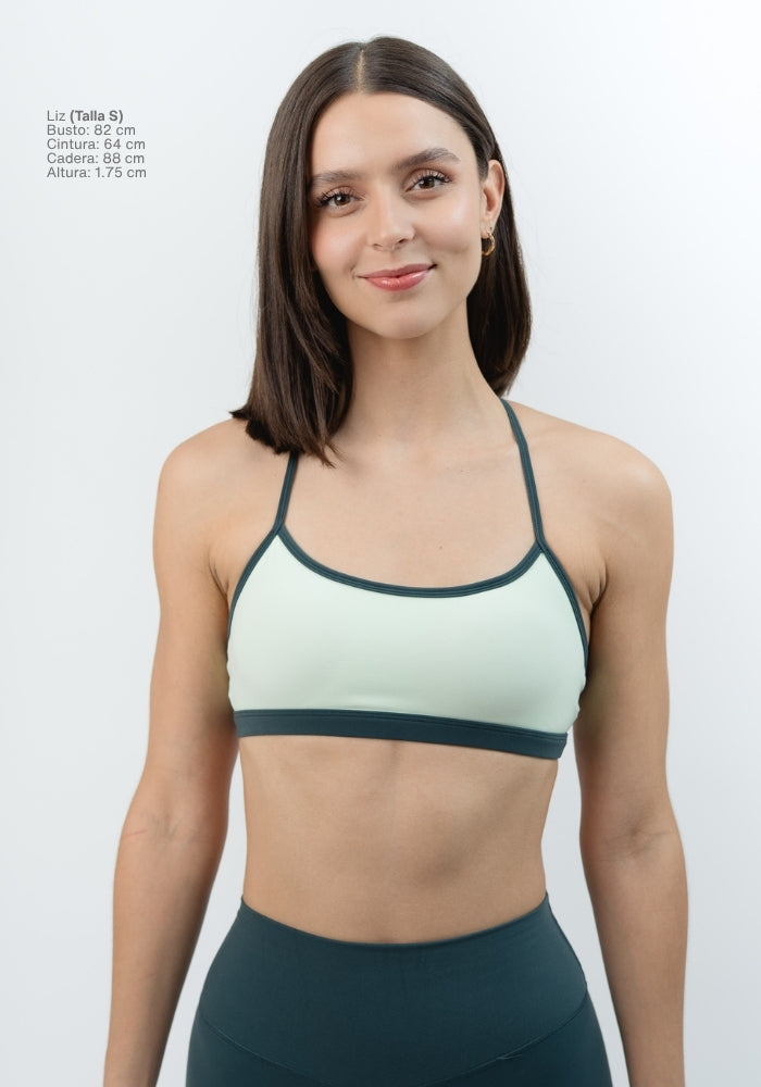 Collection of Silque Contrast Sport Bra in Peppermint in a gallery layout