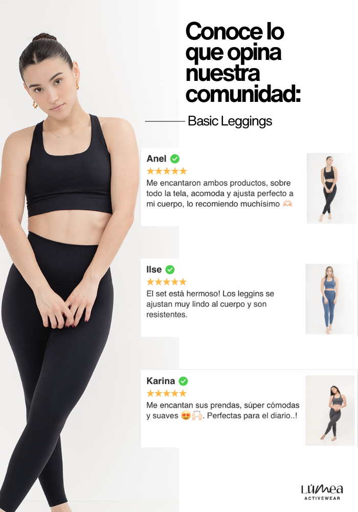 Collection of Black Basic Leggings in a gallery layout