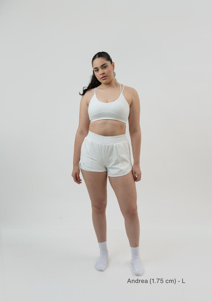 Collection of White Tempo Sport Bra in a gallery layout