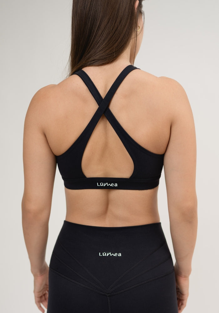 Collection of Black Bloom Sport Bra in a gallery layout