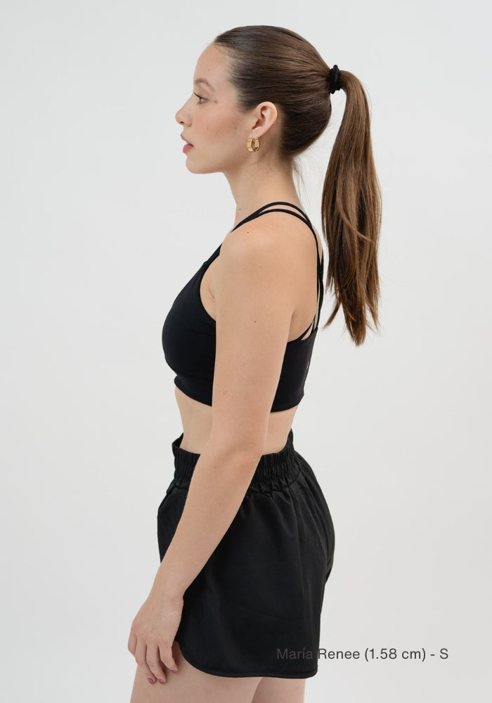 Collection of Black Tempo Sport Bra in a gallery layout