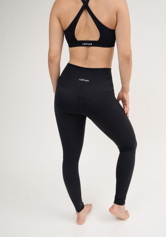 Collection of Black Bloom Leggings in a gallery layout