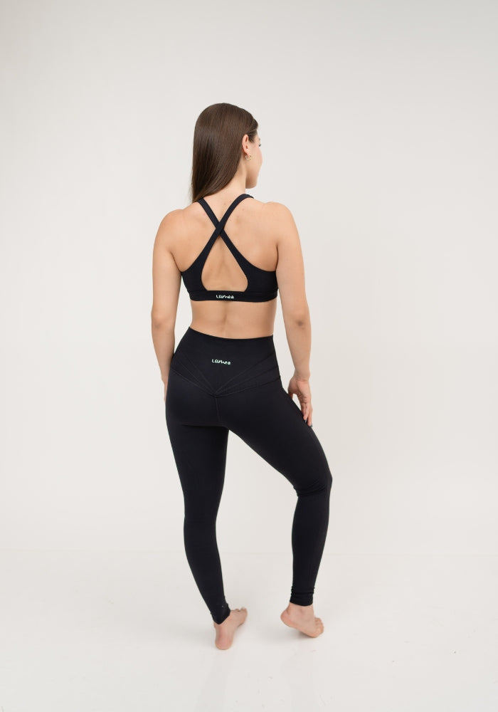 Collection of Black Bloom Leggings in a gallery layout