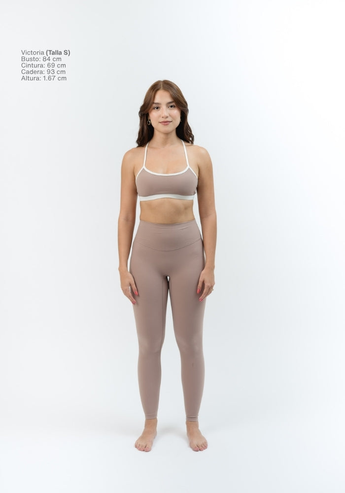 Collection of Silque Contrast Sport Bra in Pink Clay in a gallery layout