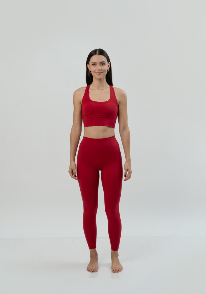 Collection of Silque Leggings in Ruby Red in a gallery layout