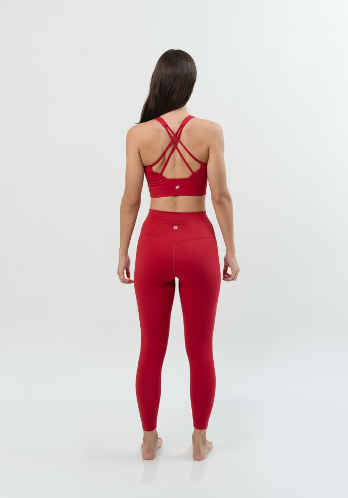 Collection of Silque Leggings in Ruby Red in a gallery layout