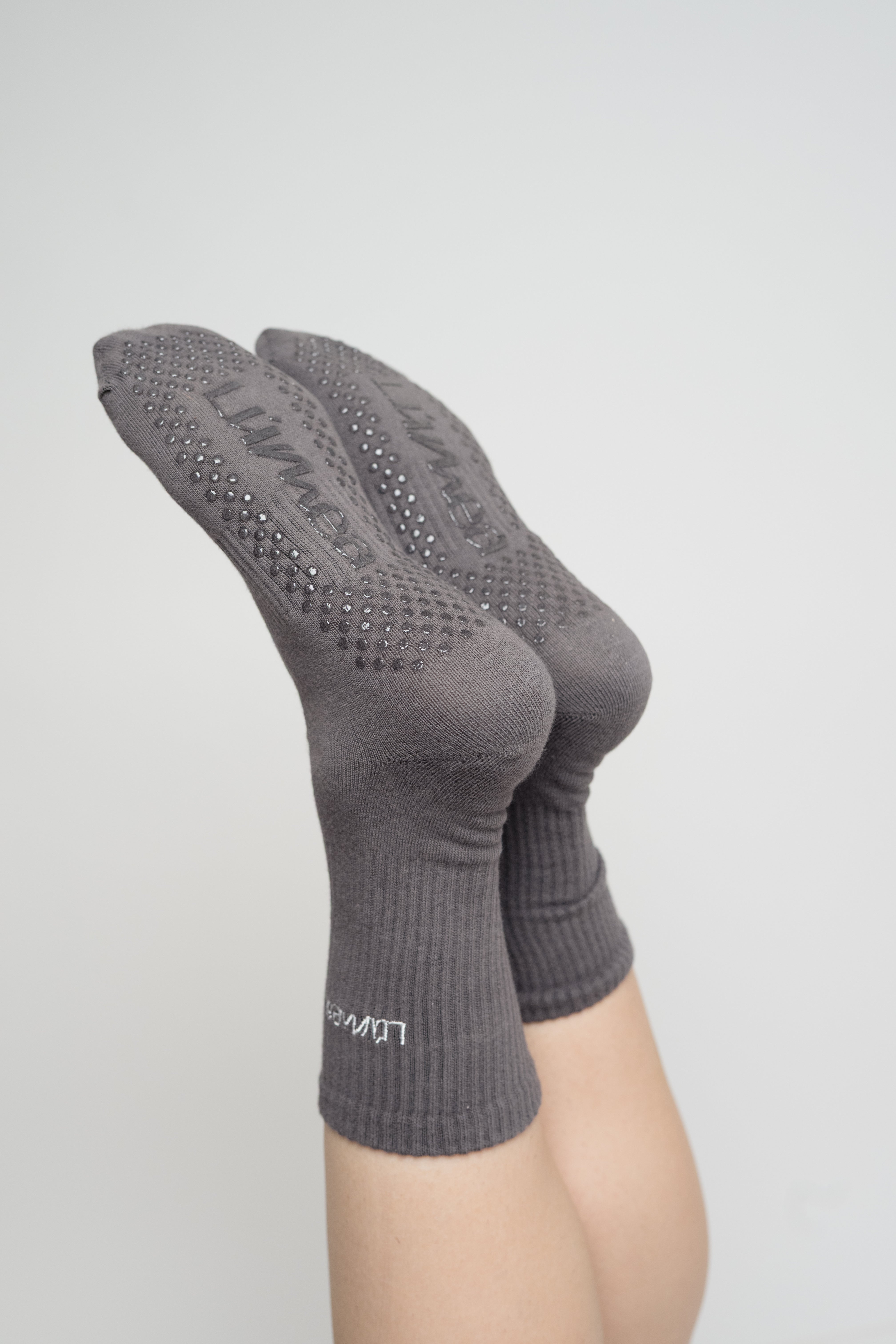 Collection of Gray Anti-Slip Socks in a gallery layout