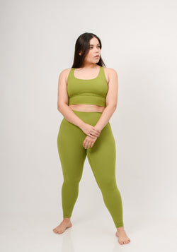 Collection of Olive Basic Leggings in a gallery layout