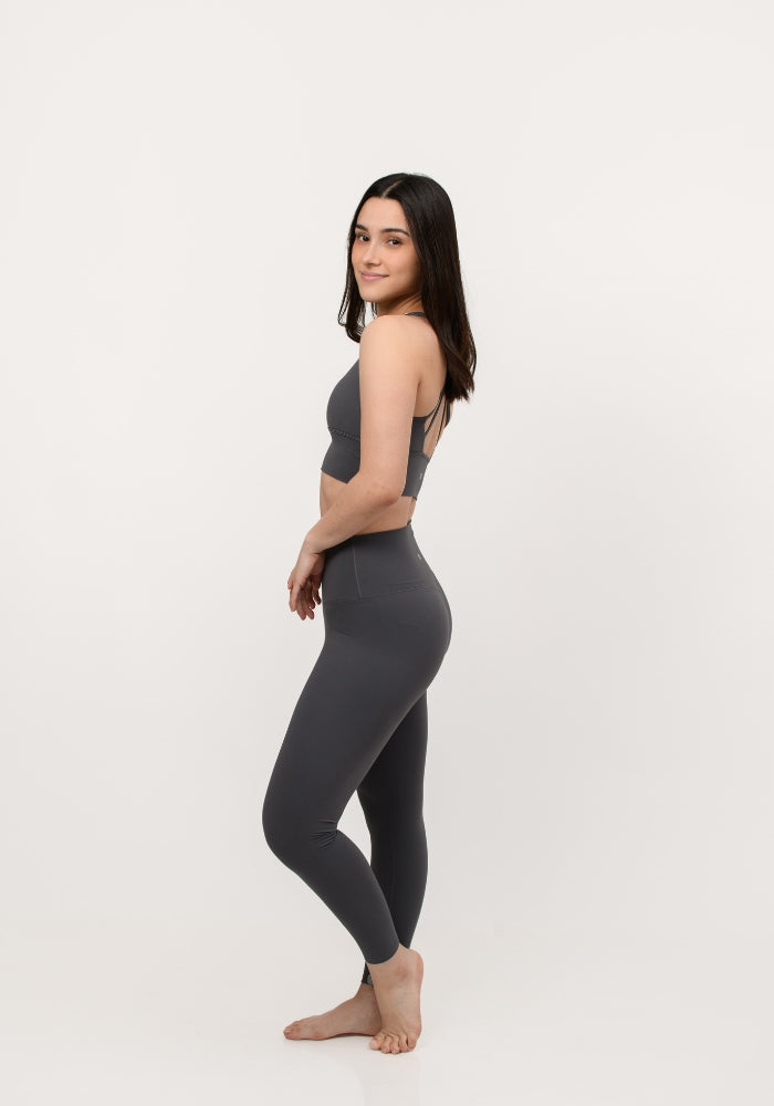 Collection of Gray Basic Leggings in a gallery layout